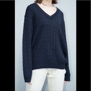 Brandy Melville v-neck cable knit sweater